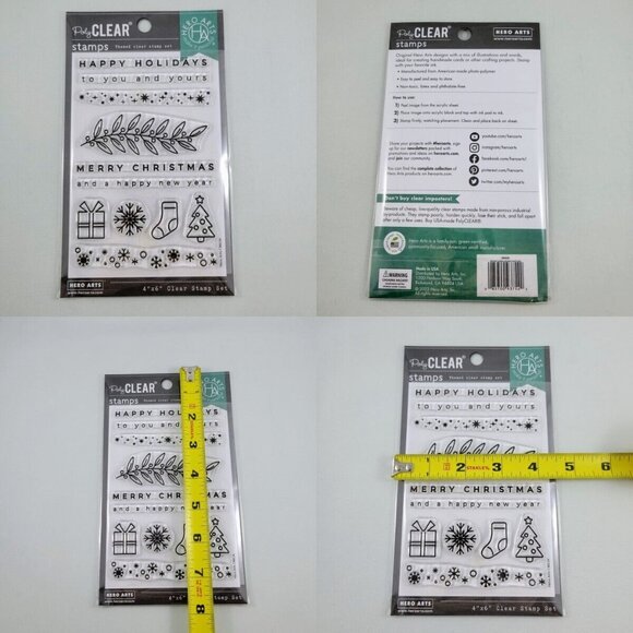 Christmas Crafts Lot Hero Arts Border Stamps Wood Snowflake Dies Merry Wishes - Picture 4 of 16